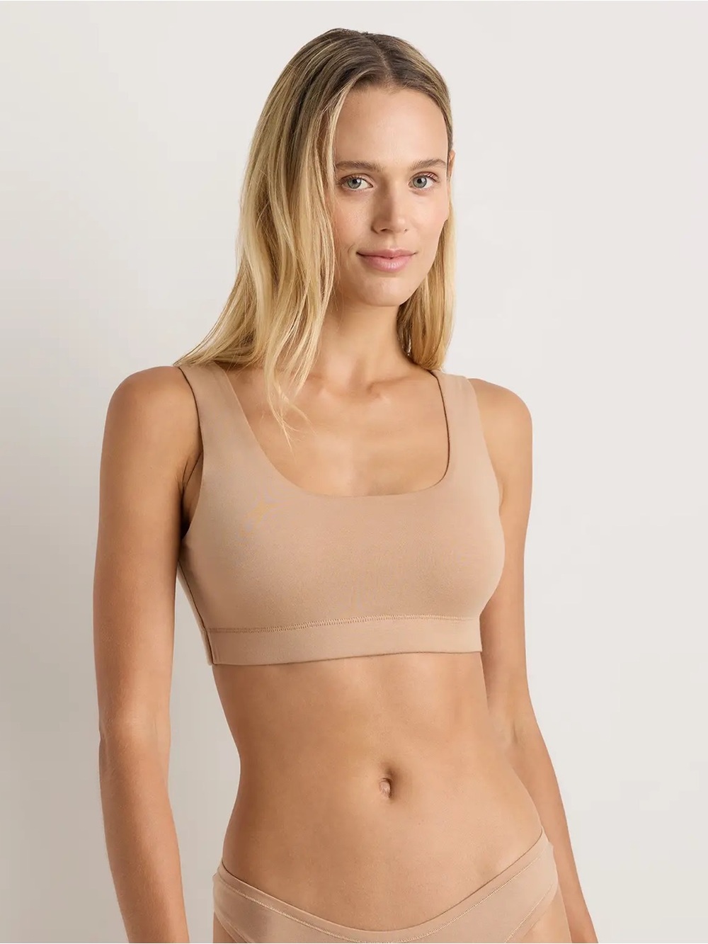 QUINCE 2 Pack Organic Cotton Tank Bralettes Medium Black/Sand 0318